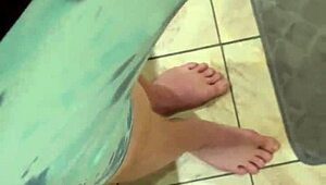 The husband indulges in kinky masturbation, rubbing his cock and balls in his underwear.