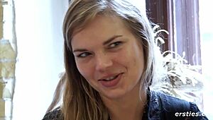 Hey, check this Danish babe toying her hairy pussy! 😍