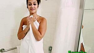 caught my horny stepsis in the bath pov style