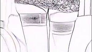 Liz Ashley is warming up and getting some relief with her striptease.