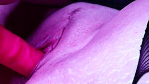 Intensely fucking my pink dildo while wearing heels and stockings.