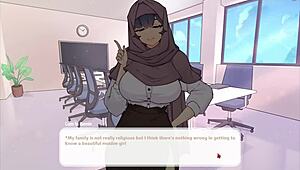 Wow! Tsundere Milfin Hentai Game Ep 1 - Muslim Boss Stuck in Elevator with No Panties!