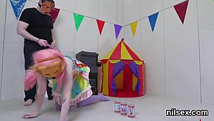 Horny sweetie dragged to butthole madhouse for brutal pain?