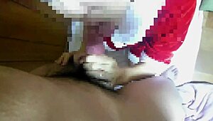 Japanese Milf Santa Gives Intense Sloppy Blowjob
