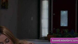 naughty blonde lesbians aiden ashley and kenzie reeves kiss and seduce on the sofa