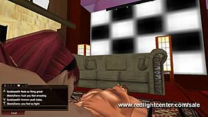 interracial virtual sex between white and black avatars in the 3d game.