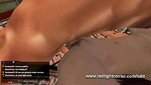 interracial virtual sex between white and black avatars in the 3d game.