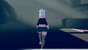 hot glue play and pussy licking anime couple in costumes