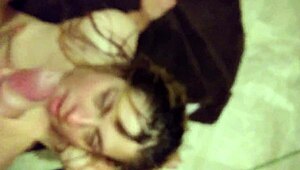 blonde girlfriend gets assfucked after bath blowjob