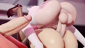 lewd futanari cock in 3d hentai action