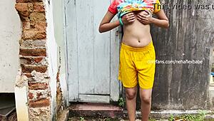 Horny Indian college couple gets wild with outdoor sex right after their classes end.