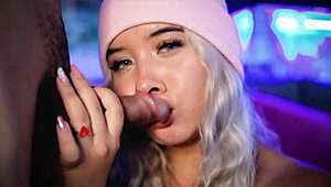 Sexy Blonde Girl Teases With Deepthroat Blowjob!