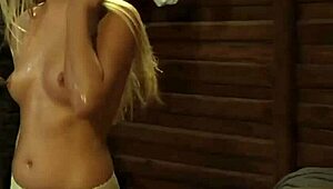 Watch this blonde girl relax in the bath.