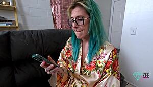 Horny camgirl fucks big dick it guy for a creampie.