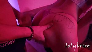 i'm so lonely, girl consoles herself with big red dildo...