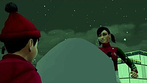 In Sims 4, goth Bella gives Santa anal and blowjob on Christmas