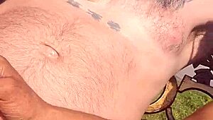 Public Bench FINGERING While STROKING My Master's COCK in Open View by the River. Total Exposure!