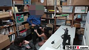 i'm the teen thief, punished with blowjob on monster cock at work, oh no!