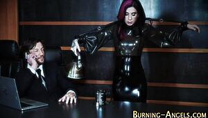 Emo Secretary Gets BDSM Railed Hard