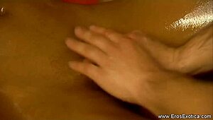 Want a massage that gets you soaking wet? This couple's oiled session will drive you wild.