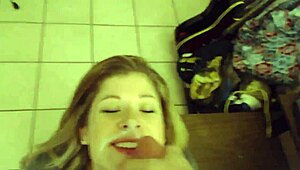 pretty teen feels intense pleasure during blowjob leading to facial cumshot