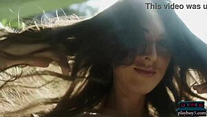 brett barletta, a perfect-ass latina milf, does striptease in garden and gets wet