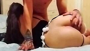 horny bunny in halloween costume takes anal hard