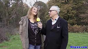 I'm so turned on watching this cockloving Eurobabe get drilled by an old man!