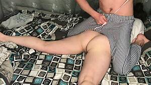 naughty wife licking pussy backstage, so damn hot!