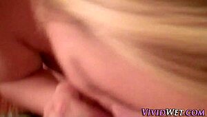 Blonde Babe Spunked In POV Cumshot