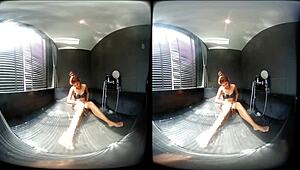 Wet finger games in whirlpool! Asian brunette masturbates pussy