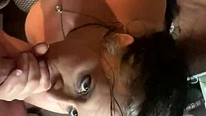 Girlfriend sucks my dick and balls in a homemade hardcore session.