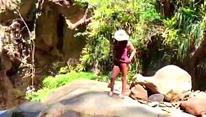 i'm lilyan, masturbatin' by the river with my dildo