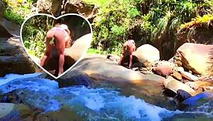 i'm lilyan, masturbatin' by the river with my dildo