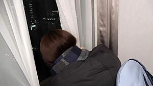 Yu, the 18-year-old ex-ballerina, gets bent over in doggystyle for cum.