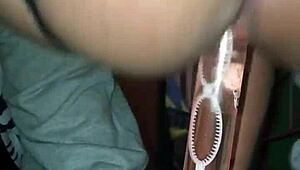 intense anal dildo fucking to creampie