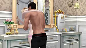 my boss sneaks my wife for bathroom fucking at party