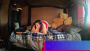 Sexy BBW Devil In Red Dress Teases With Toys On Webcam.