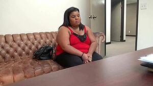 peaches casting main 1 - african bbw takes rough anal and blowjob in usa