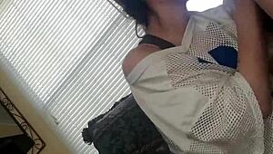 Petite Brunette Wife Bent Over in My Jersey for Hard Fucking