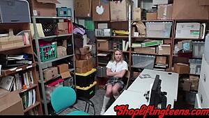 Naive Teen Gets Facial and Rides Cock After Shoplifting