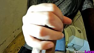 Latina Babe Swallows Cum In Public Bathroom