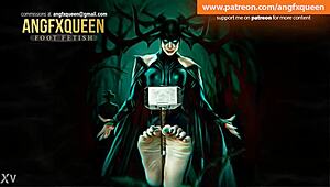 Hela's Wrinkled Feet Dominate in Footjob