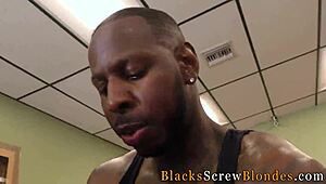 Teen Slut Gobbles Big Black Cocks in Wild Gangbang