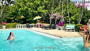 My tattooed chubby friends tease me at the pool, making me ache with their sexy games.