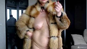 Venus shines as hot milf in fur coat naked