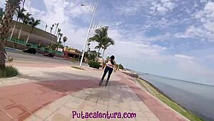 Patina Showing Off Nalgas by Malecon, Bent Over Doggystyle
