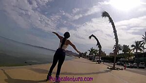 Patina Showing Off Nalgas by Malecon, Bent Over Doggystyle