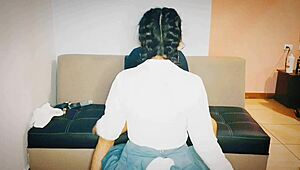 Just filmed real homemade fun with my petite Indian student