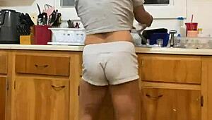 Anna Maria, Mature Latina, Sensually Washing Dishes with Her Stunning Caribbean Curves